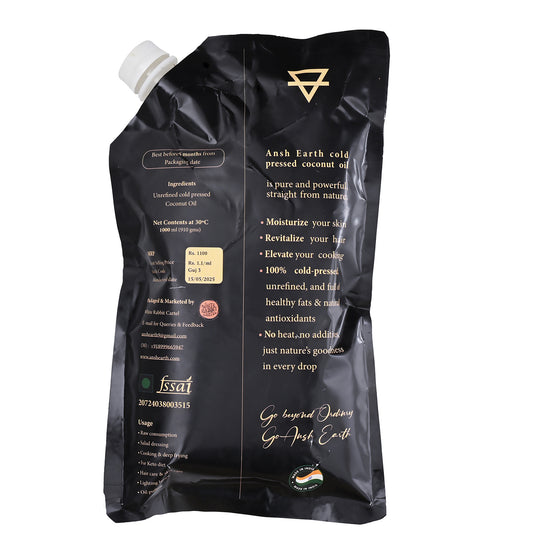 Ansh Earth Cold Pressed Virgin Coconut Oil (1000 ml )